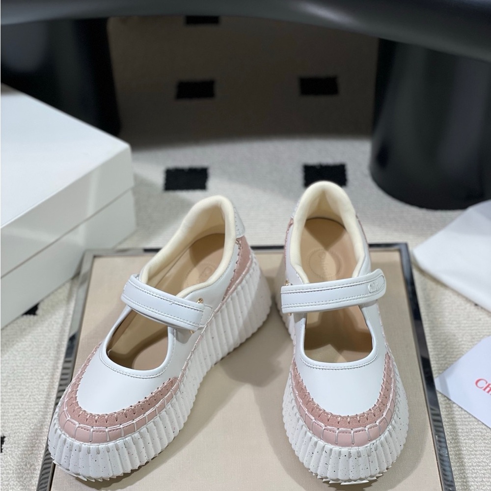 Chloé Nama Mary Jane Velcro Platform Shoes - Picture 3 of 9
